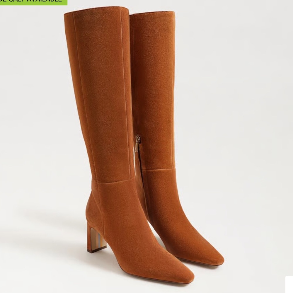 Sam Edelman wide calf Sylvia brown suede boot